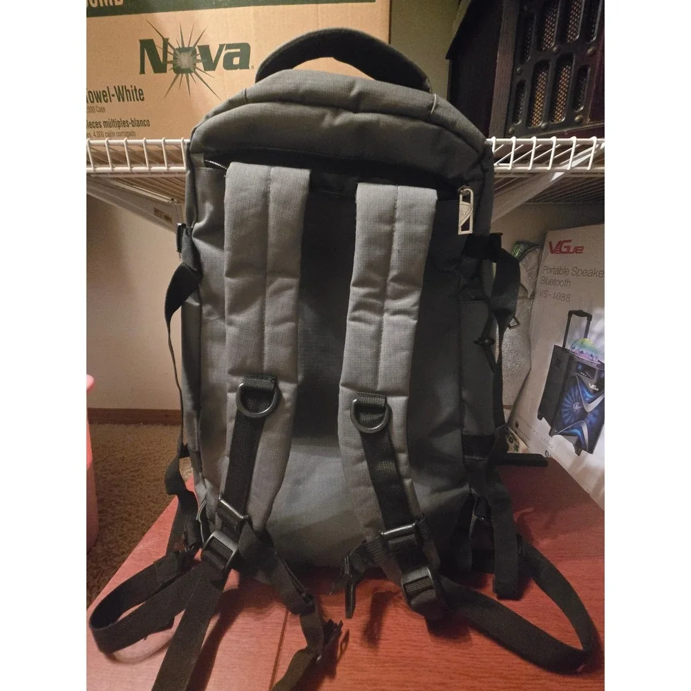Hynes Eagle Travel Backpack Gray Carry On Luggage Bag with Compression Straps